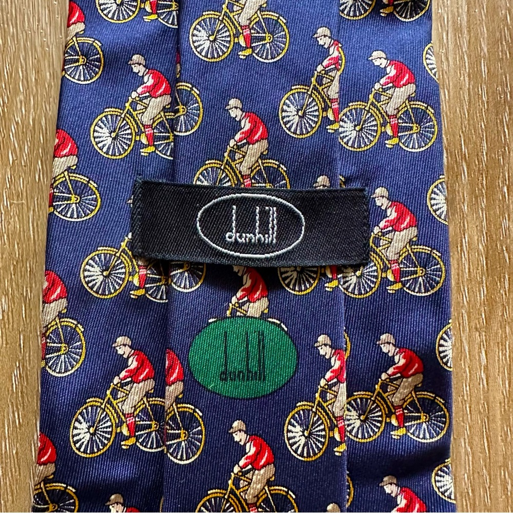 DUNHILL Silk Tie with Bicycle Motif